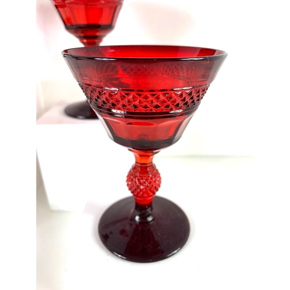 Vintage Viking Mt. Vernon Ruby Red Cocktail Glasses - Picture 2 of 6